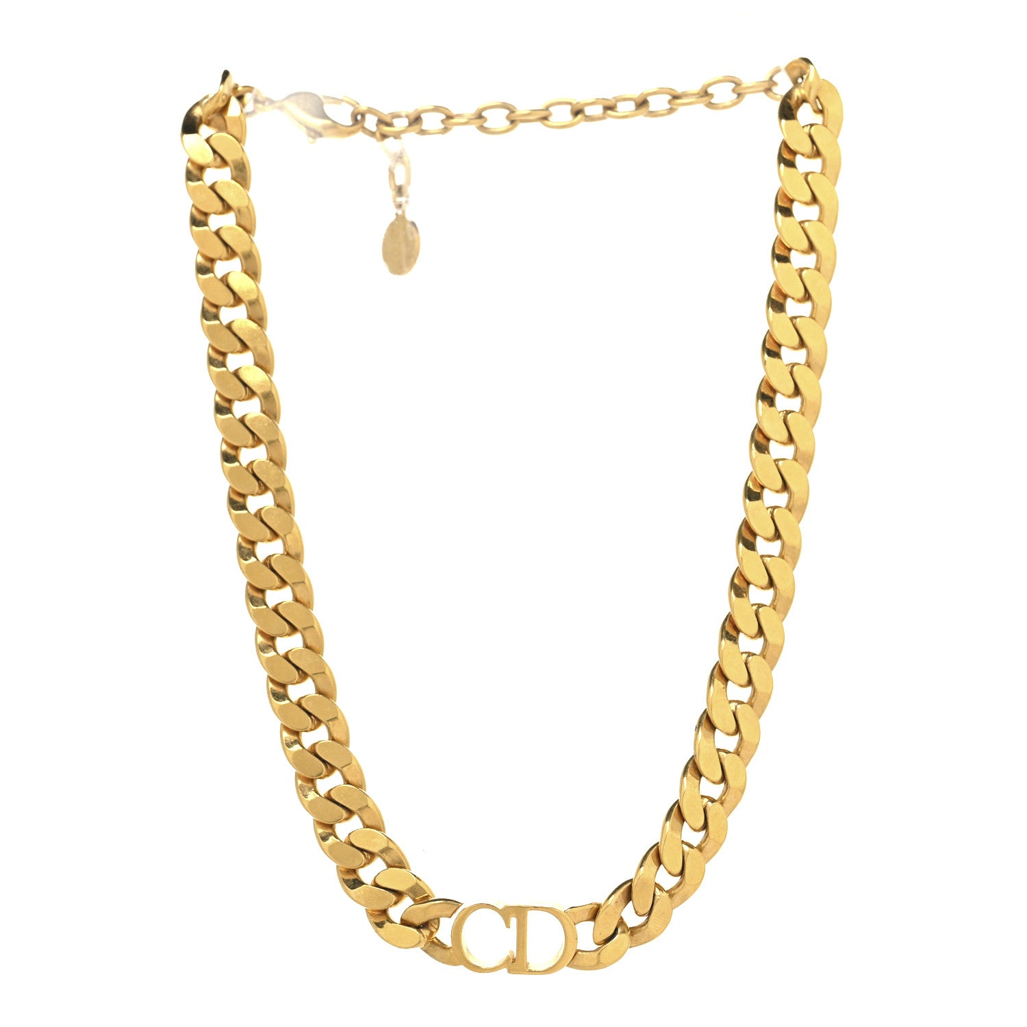 Christian Dior Metal CD Choker Necklace Gold 4 of 8