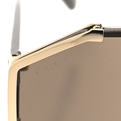 Gucci Metal Rimless Square Sunglasses GG0291S Black Gold 7 of 8
