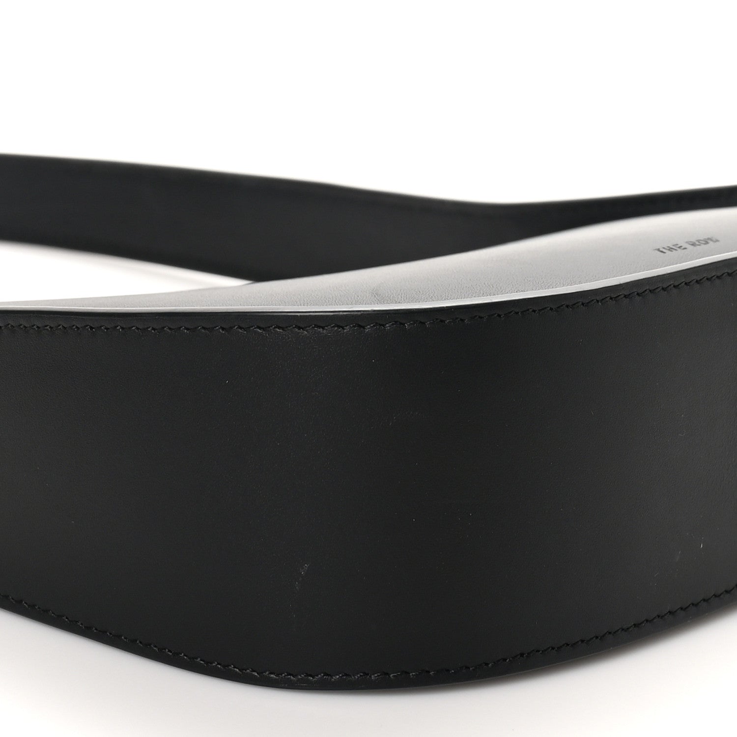 The Row Smooth Calfskin Half Moon Shoulder Bag Black 8 of 9