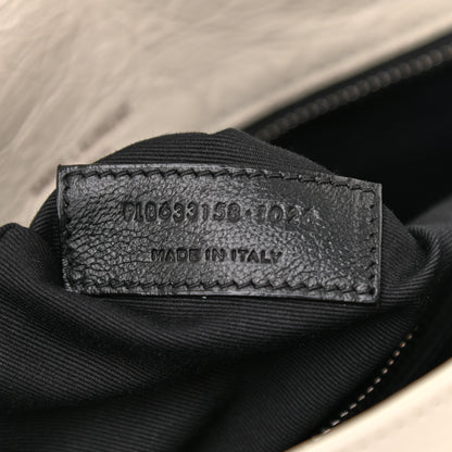 Saint Laurent Crinkled Calfskin Matelasse Monogram Medium Niki Chain Satchel Ivory 12 of 16