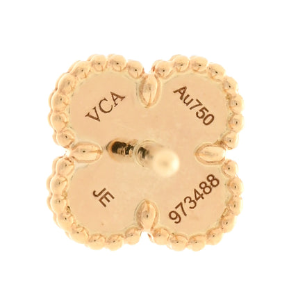 Van Cleef & Arpels 18K Yellow Gold Mother of Pearl Sweet Alhambra Earrings 4 of 4