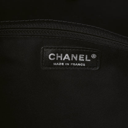 Chanel Calfskin Double Stitch Large Hamptons Shopping Tote Black 9 of 10