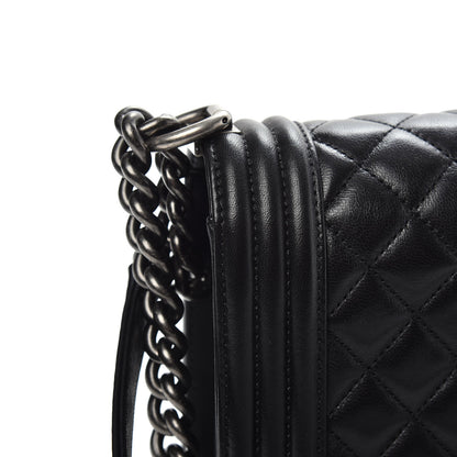 Chanel Lambskin Quilted Medium Boy Flap Black 17 of 17