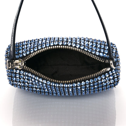 Alexander Wang Mesh Crystal Rhinestone Mini Heiress Pouch Navy 4 of 9