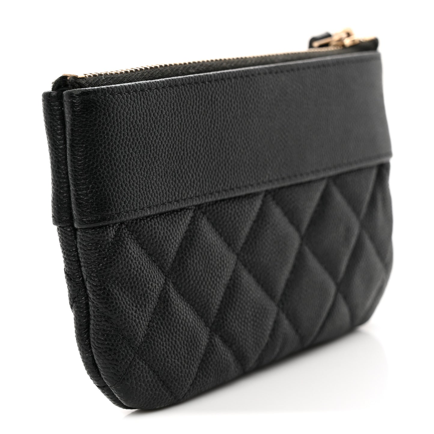 Caviar Quilted Small Vintage Mademoiselle Cosmetic Case Black