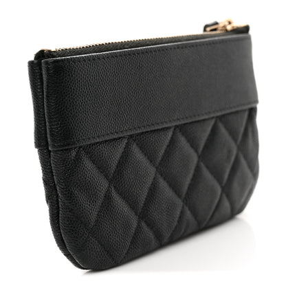 Chanel Caviar Quilted Small Vintage Mademoiselle Cosmetic Case Black 2 of 8