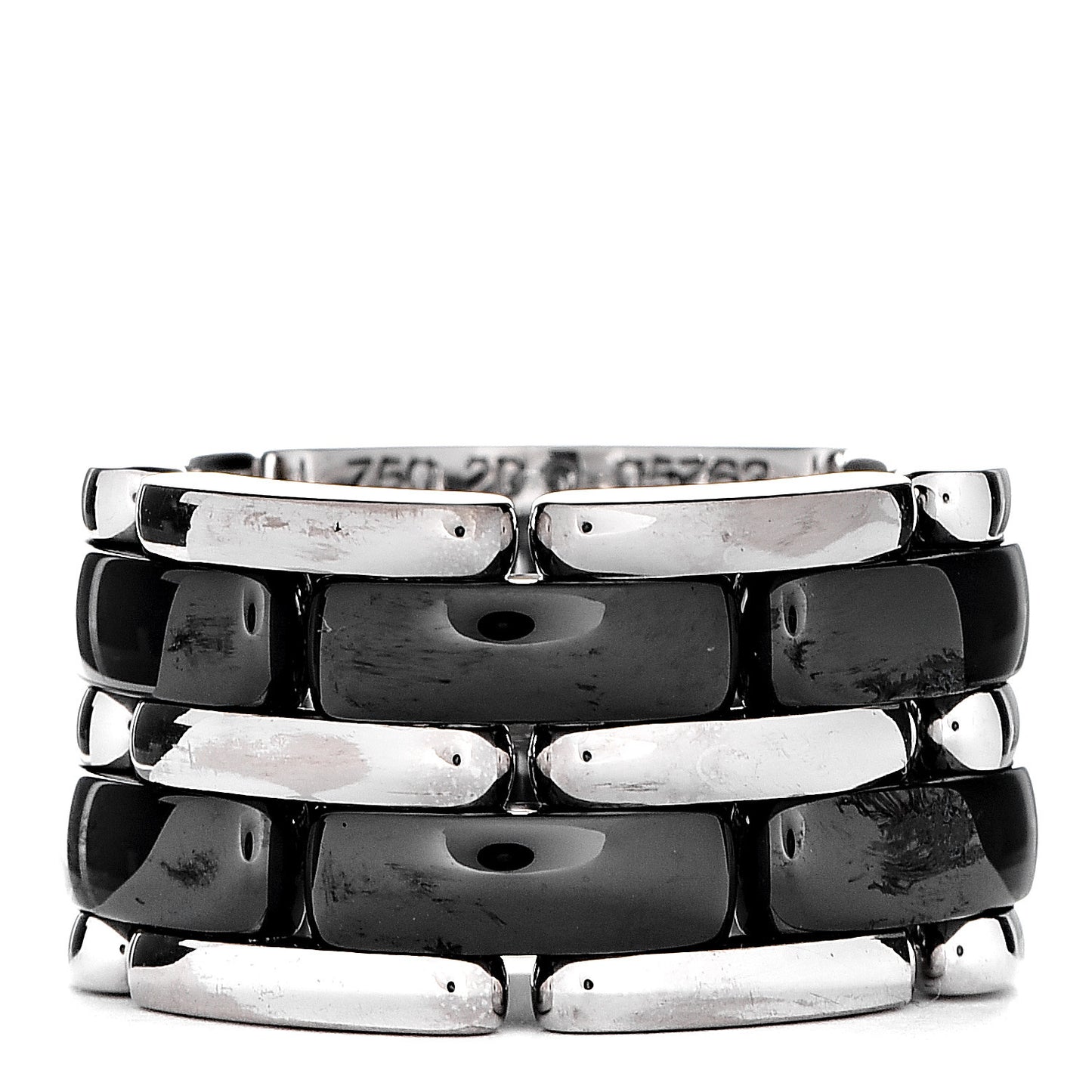 18K White Gold Ceramic Large Ultra Ring 49 5 Black