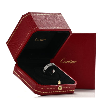 Cartier 18K White Gold Diamond 5mm LOVE Paved Ring 56 7.75 5 of 5
