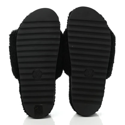 Louis Vuitton Shearling Paseo Flat Comfort Mule 39 Black 5 of 8