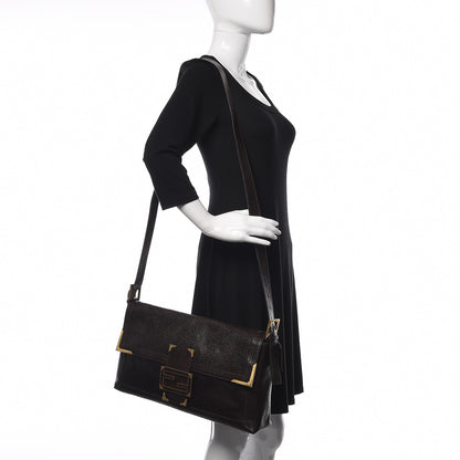 Fendi Vitello Large Convertible Baguette Moro 3 of 10