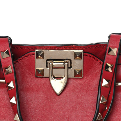 Valentino Garavani Vitello Mini Rockstud Tote Red 7 of 10