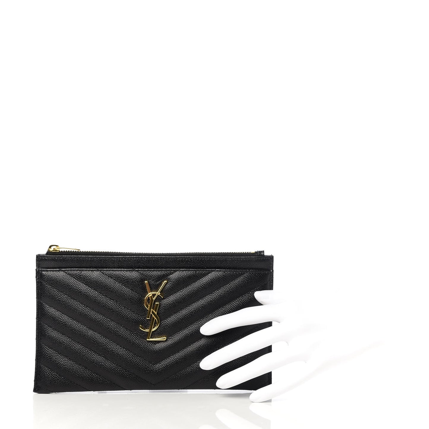 Grain De Poudre Chevron Monogram Bill Pouch Black