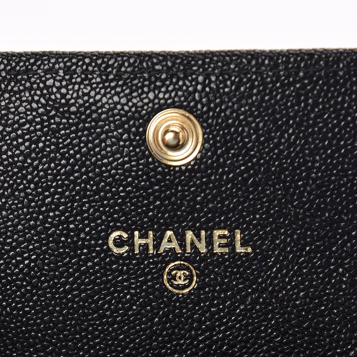 Caviar Quilted Boy Flap Card Holder Black