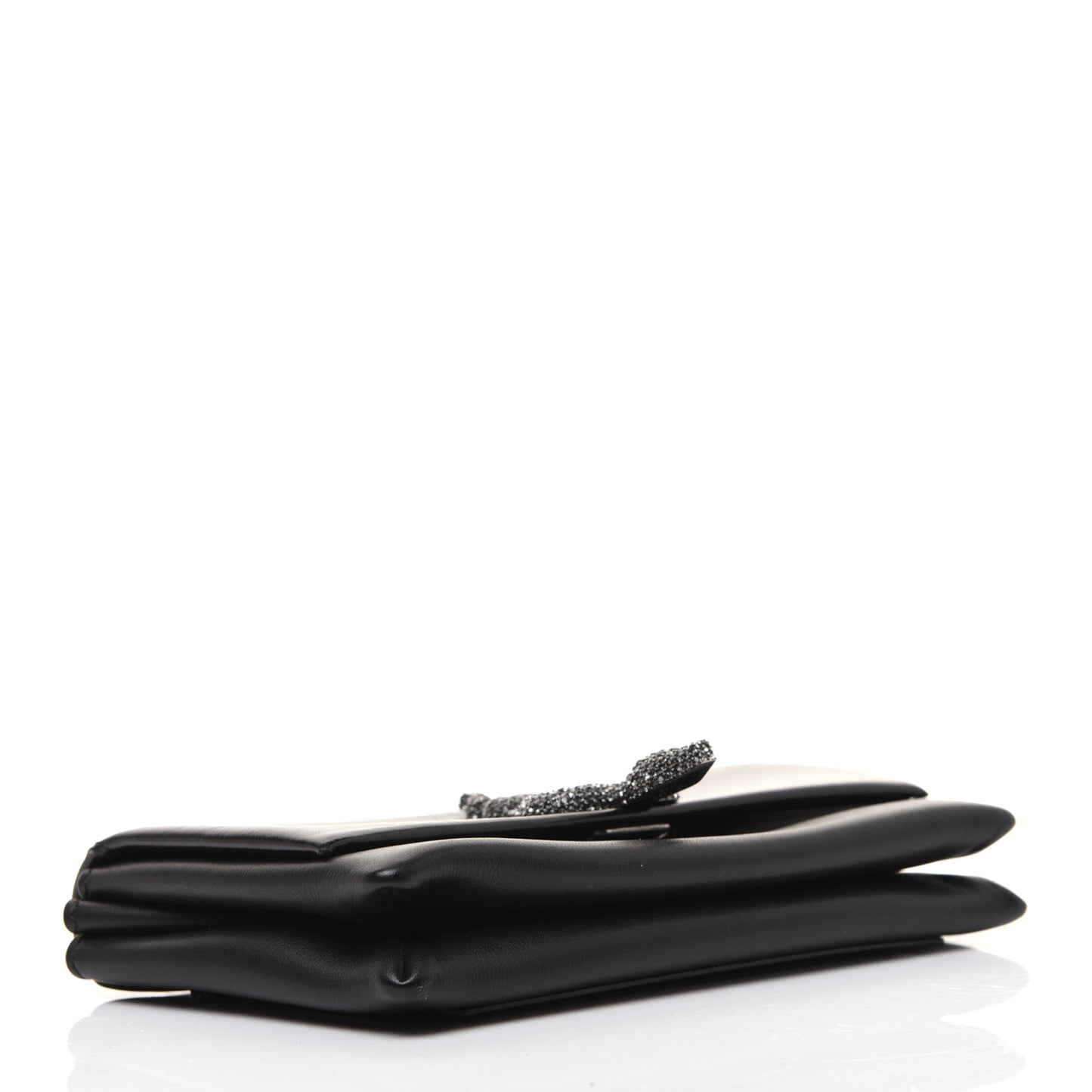 Calfskin Crystal Encrusted Snake Maison Small Crossbody Black