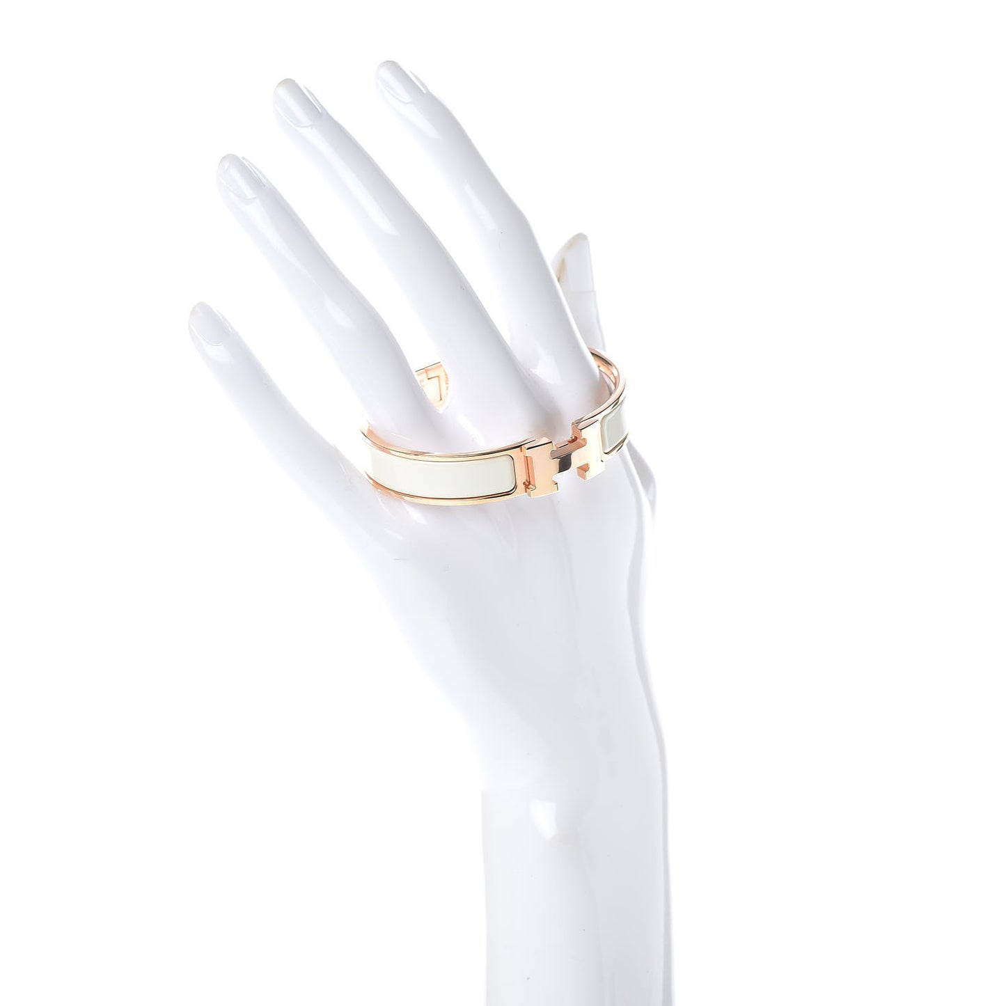 Enamel Narrow Clic Clac H Bracelet PM Craie