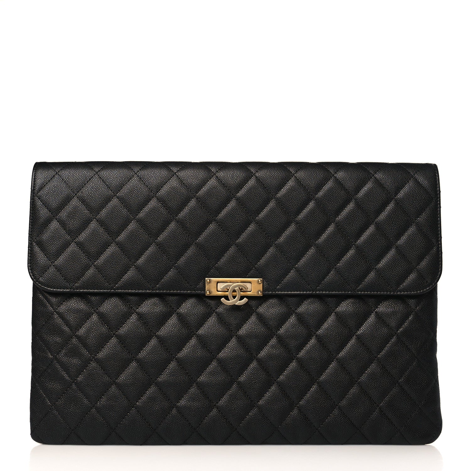 Chanel Caviar Quilted Large Golden Class Pouch Black 1 of 8