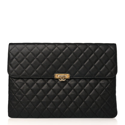 Chanel Caviar Quilted Large Golden Class Pouch Black 1 of 8