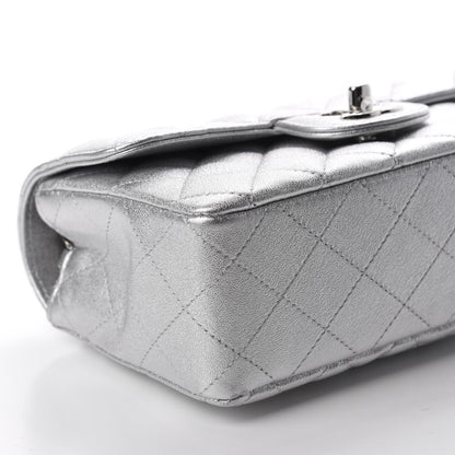Chanel Metallic Lambskin Quilted Mini Rectangular Flap Silver 6 of 11