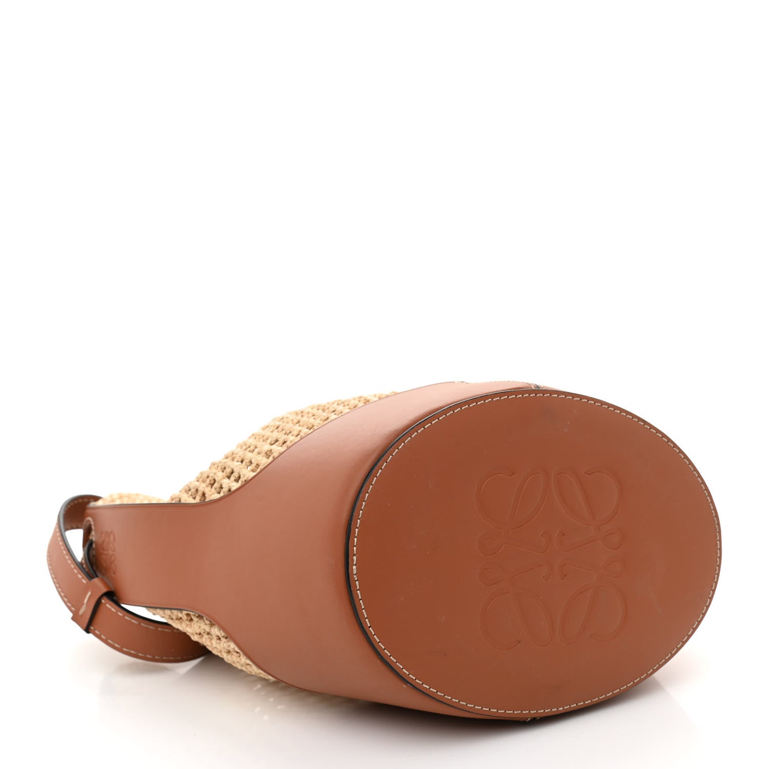 Loewe Raffia Calfskin Balloon Bucket Bag Natural Tan 4 of 10