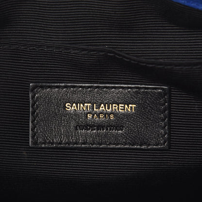 Saint Laurent Suede Calfskin Small Fringe Crossbody Bag Blue 6 of 13