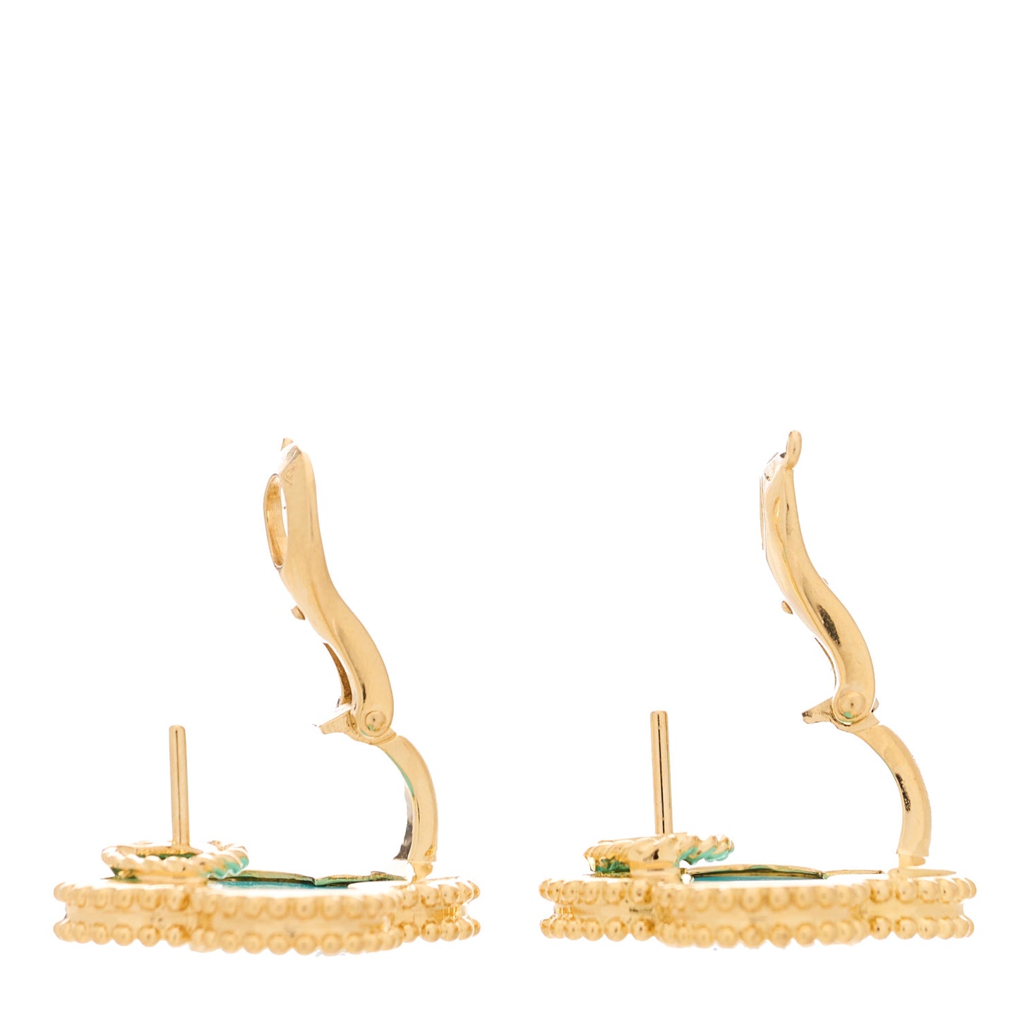 18K Yellow Gold Turquoise Magic Alhambra Earrings