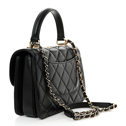 Chanel Lambskin Quilted Small Trendy CC Dual Handle Flap Bag Black 3 of 14