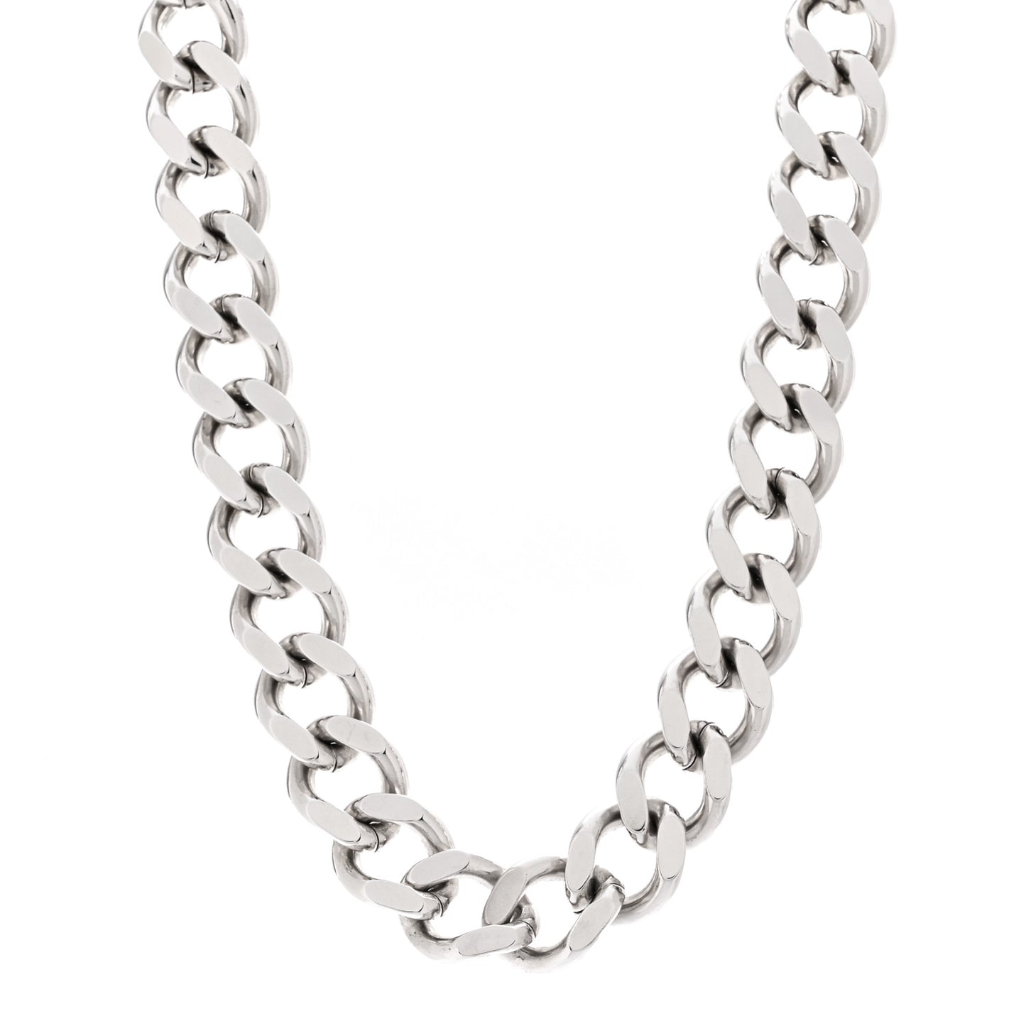 Metal CD Icon Chain Link Necklace Silver