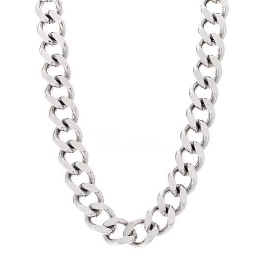 Metal CD Icon Chain Link Necklace Silver