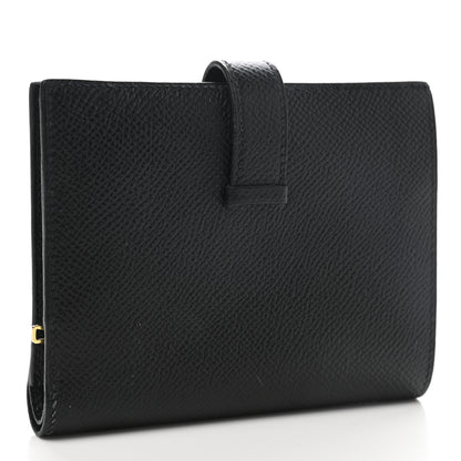 Hermes Epsom Bearn Compact Wallet Black 3 of 8