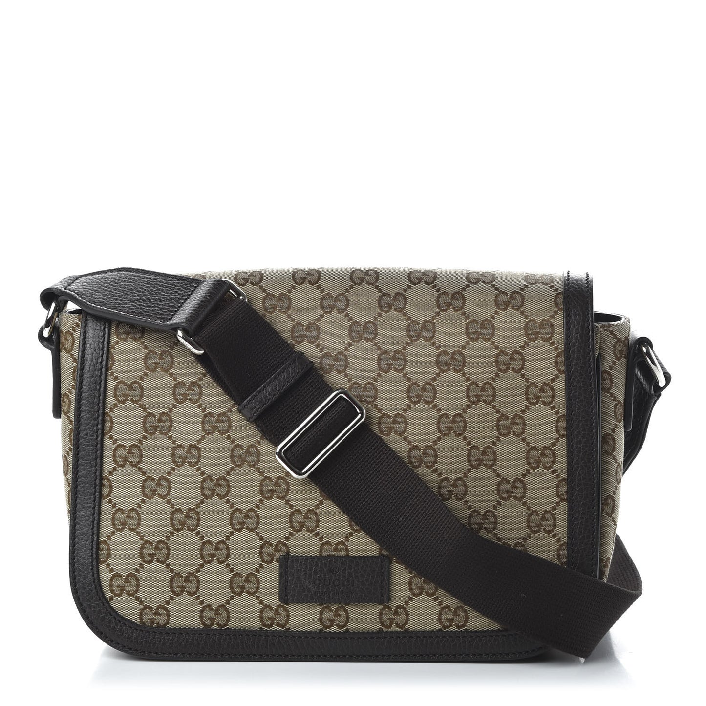 Monogram Flap Messenger Bag Beige Dark Brown