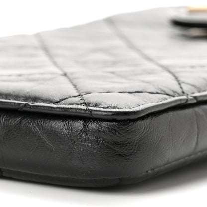 Chanel Aged Calfskin Quilted 2.55 Reissue Phone Holder With Chain Black 11 of 12