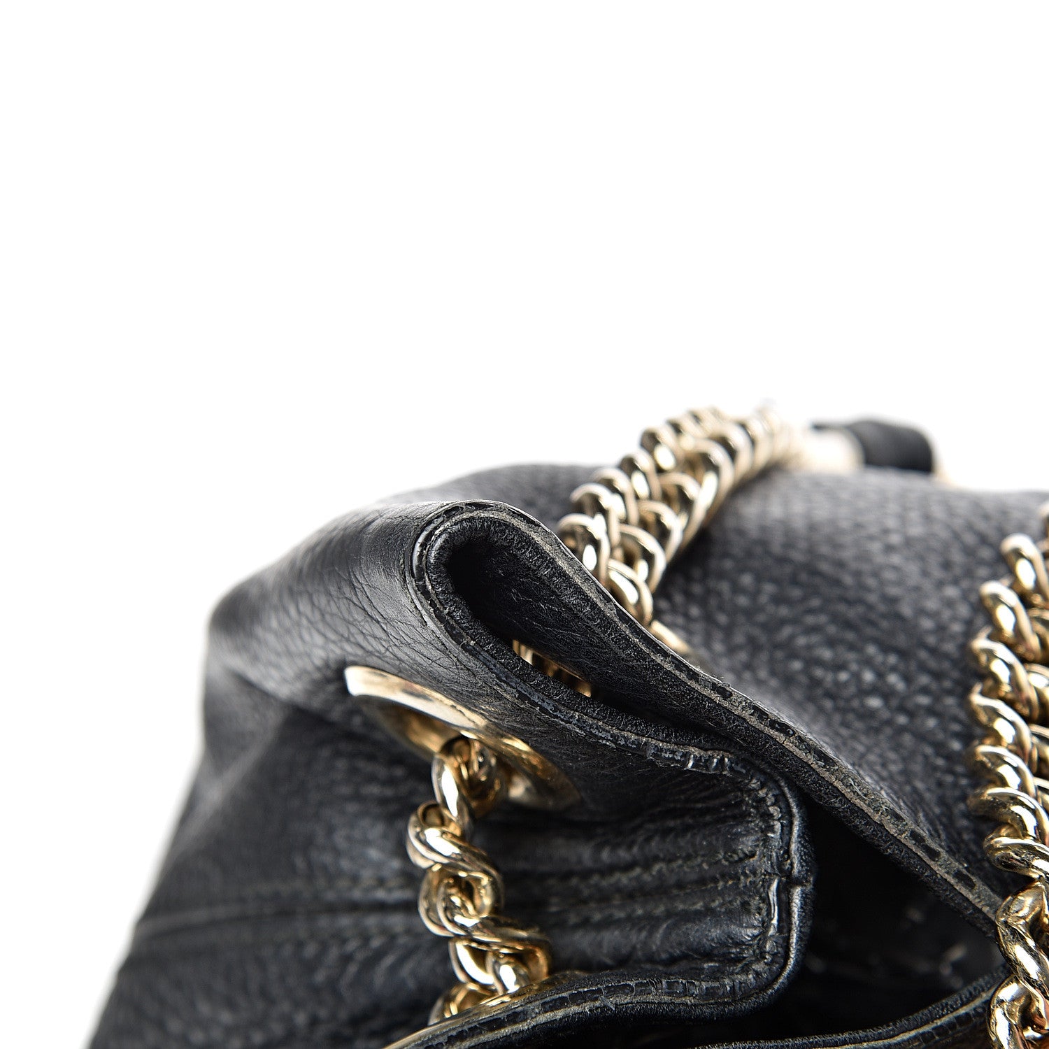 Gucci Pebbled Calfskin Medium Soho Chain Shoulder Bag Black 23 of 29