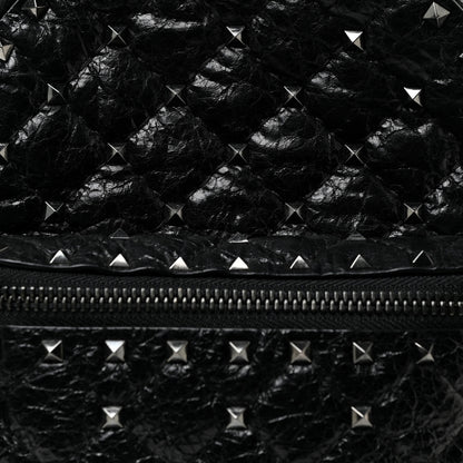 Valentino Garavani Craquele Nappa Quilted Mini Rockstud Spike Backpack Black 7 of 9