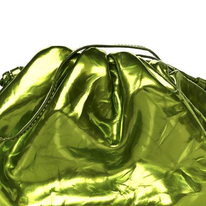 Bottega Veneta Metallic Crushed Calfskin The Mini Pouch Chlorophyll 10 of 12