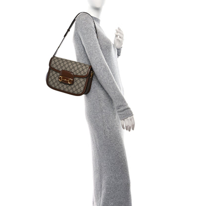 Gucci GG Supreme Monogram Horsebit 1955 Shoulder Bag Beige Brown Sugar 2 of 8