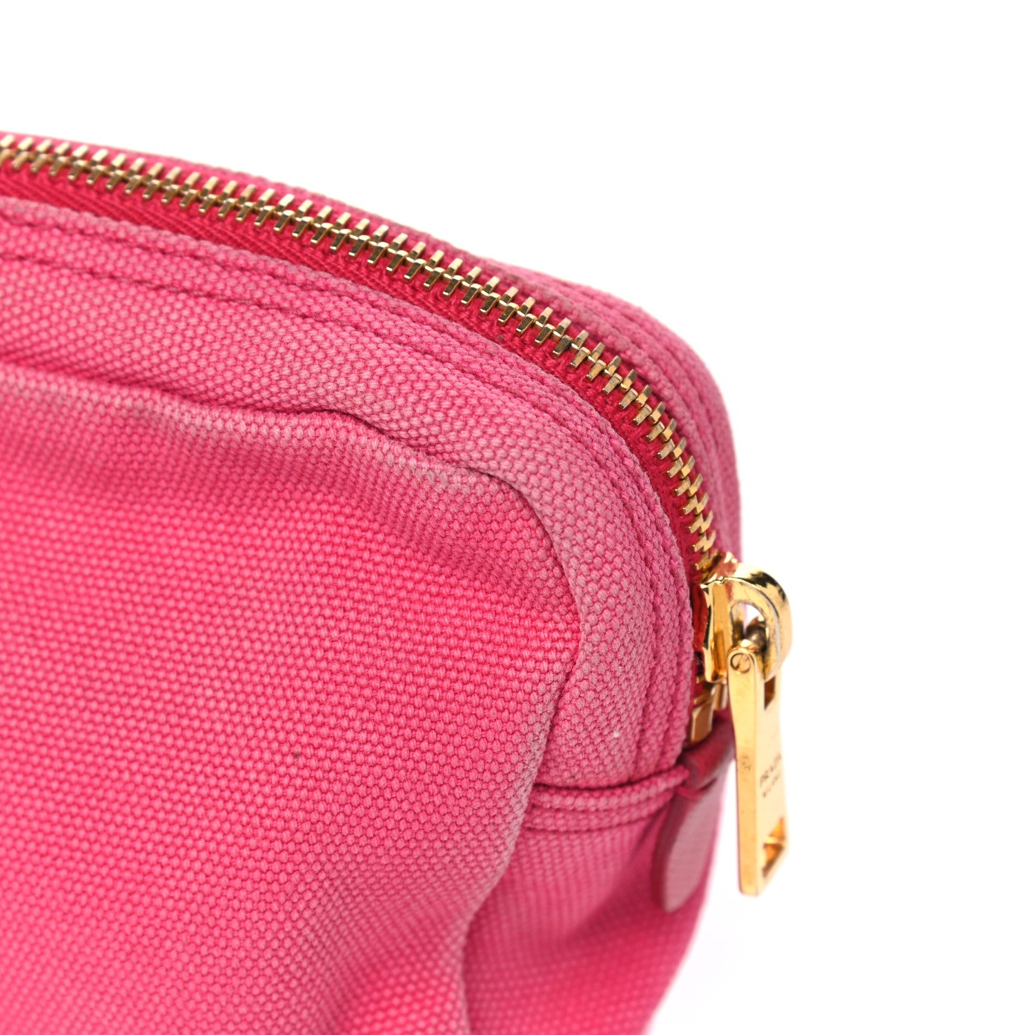 Prada Denim Cosmetic Pouch Fuchsia 9 of 10