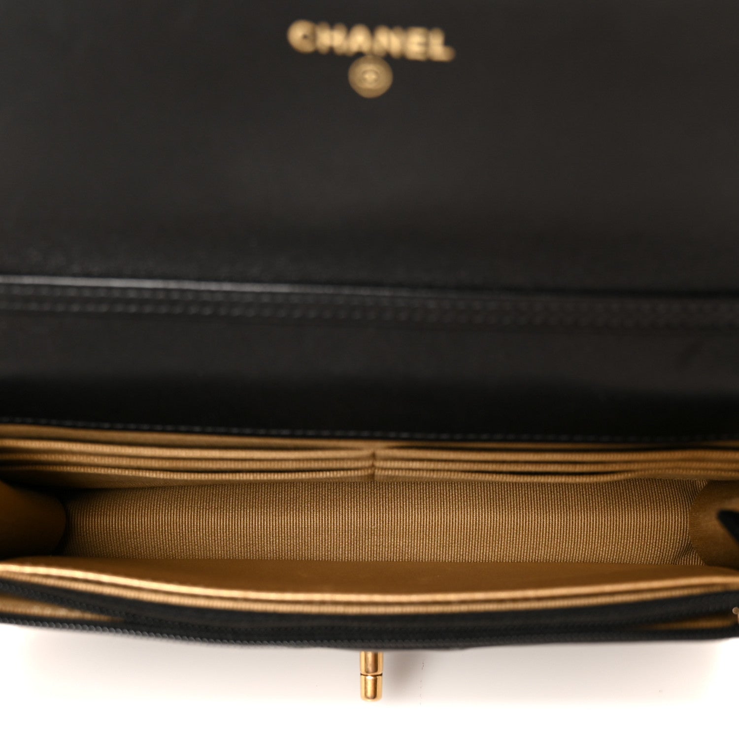Chanel Lambskin Quilted CC Pearl Crush Wallet on Chain WOC Black 5 of 11