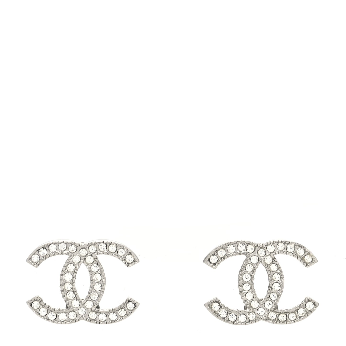 Crystal CC Earrings Silver