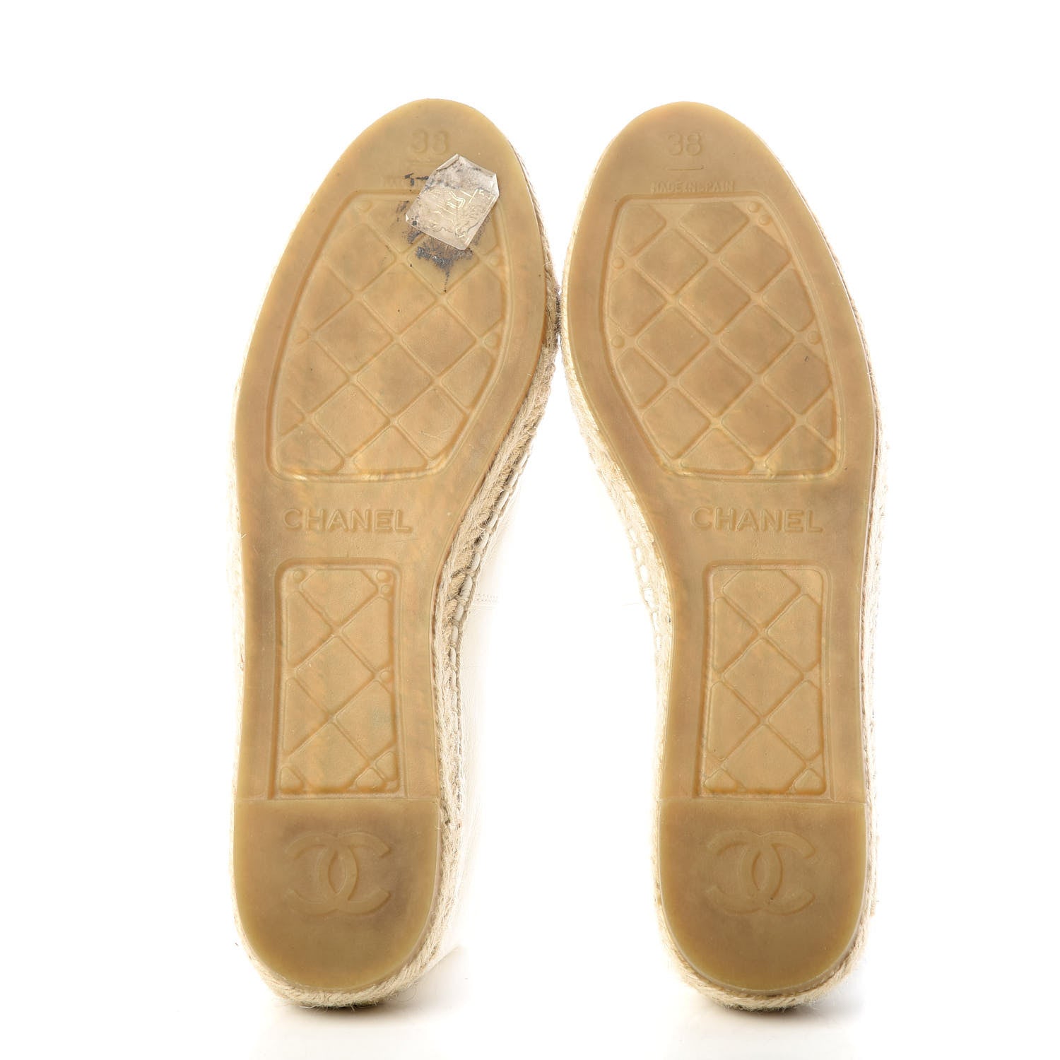 Chanel Lambskin CC Espadrilles 38 White Black 6 of 10