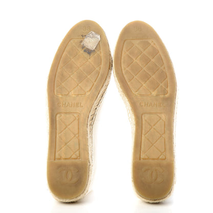 Chanel Lambskin CC Espadrilles 38 White Black 6 of 10