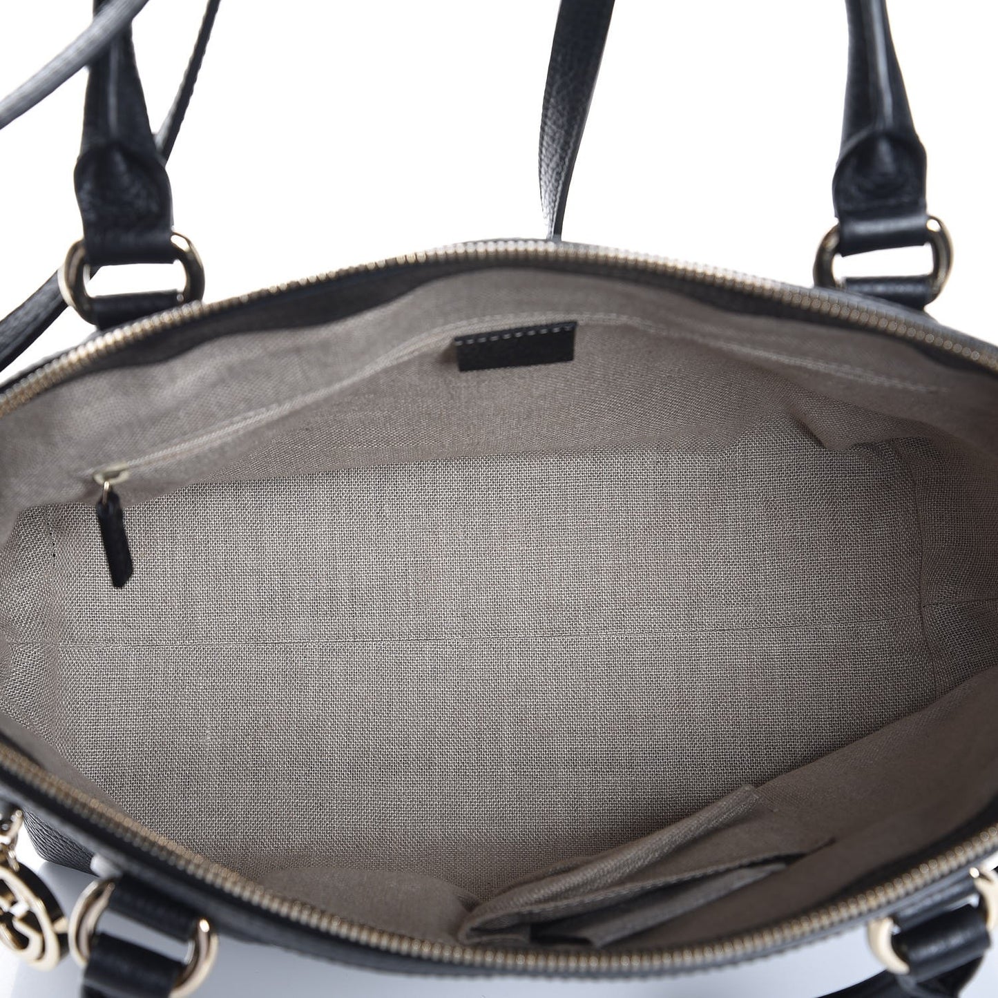 Dollar Calfskin GG Charm Dome Satchel Black