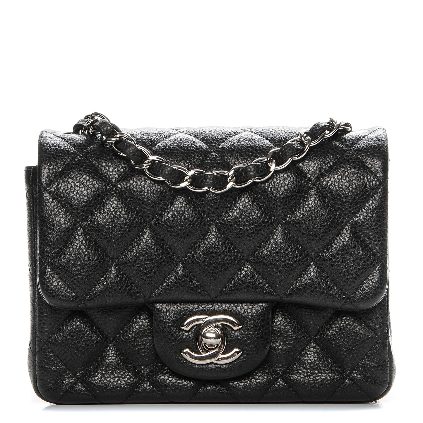 Caviar Quilted Mini Square Flap Black