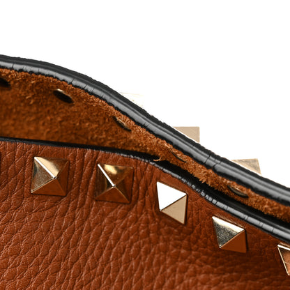Valentino Garavani Grained Calfskin Rockstud Shoulder Tote Bright Cognac 17 of 18