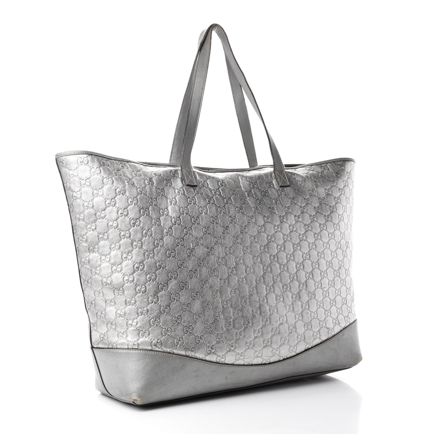 Guccissima Large Tote Silver