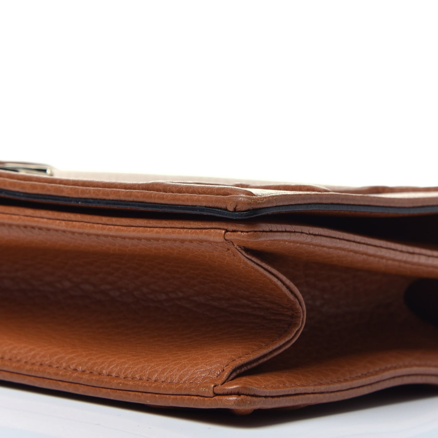 Grained Calfskin Medium Diorama Flap Bag Brown