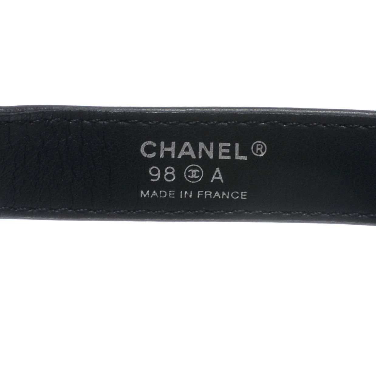 Leather Silver Chain Link Belt Black