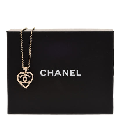 Chanel CC Heart Chain Pendant Necklace Gold 6 of 6