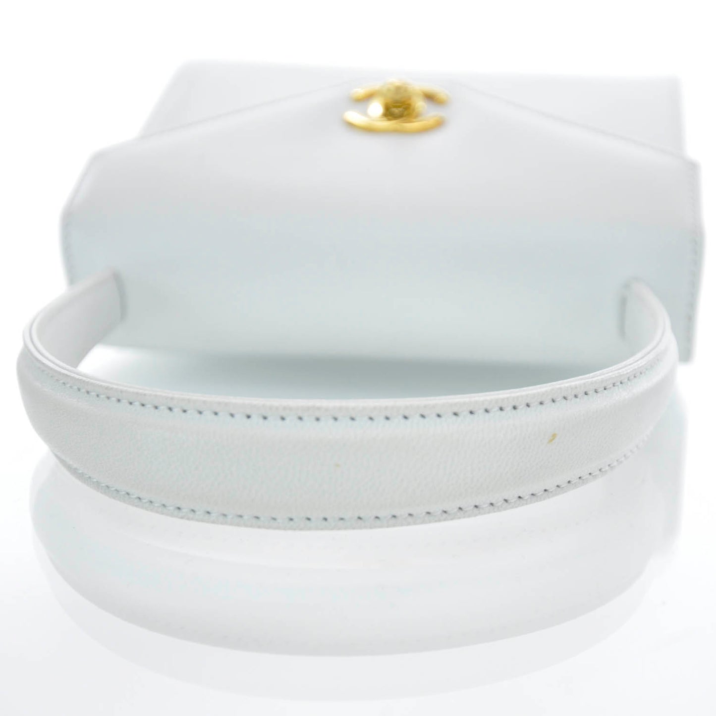 Leather Small Kelly Flap Bag White