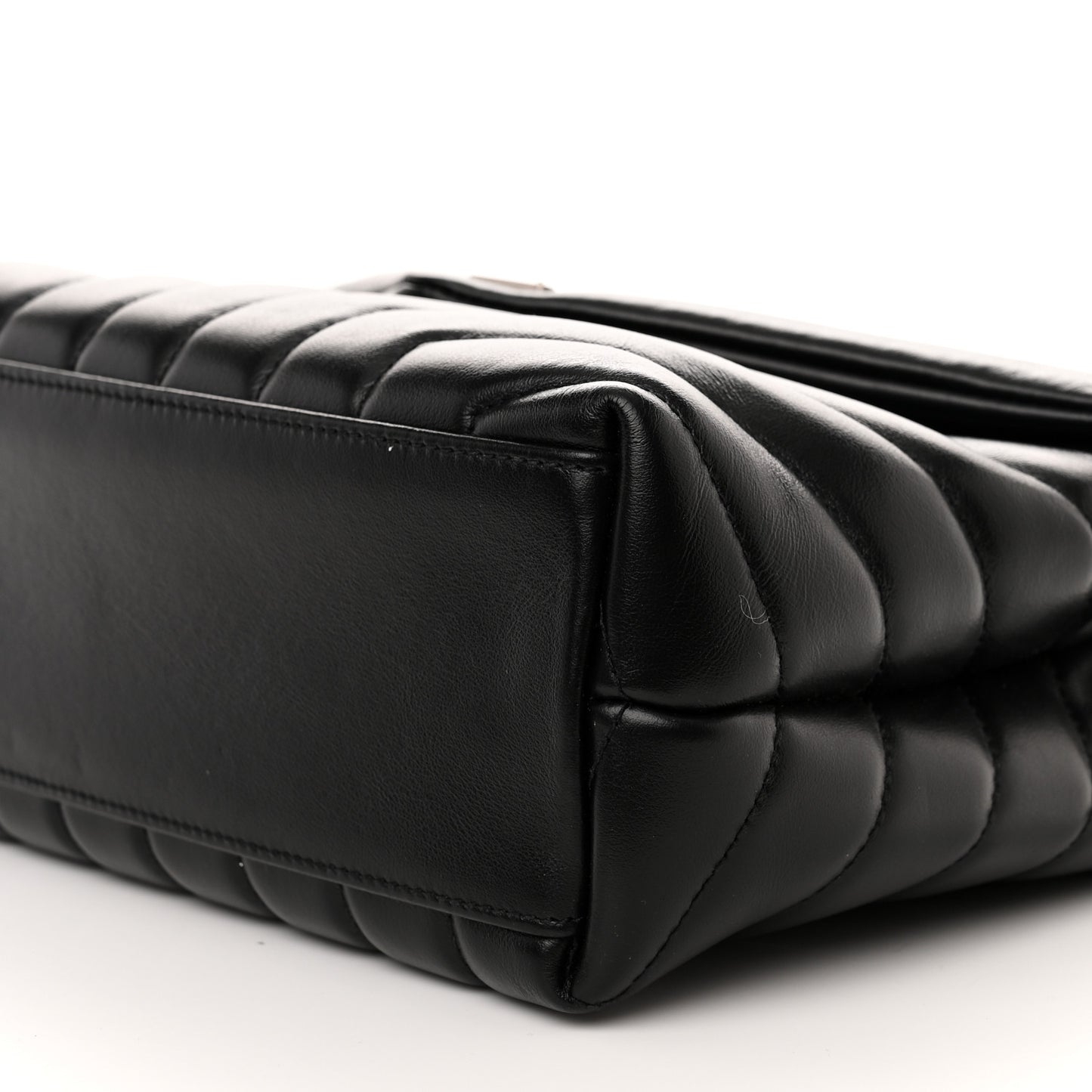 Calfskin Y Quilted Monogram Small Loulou Chain Satchel Black