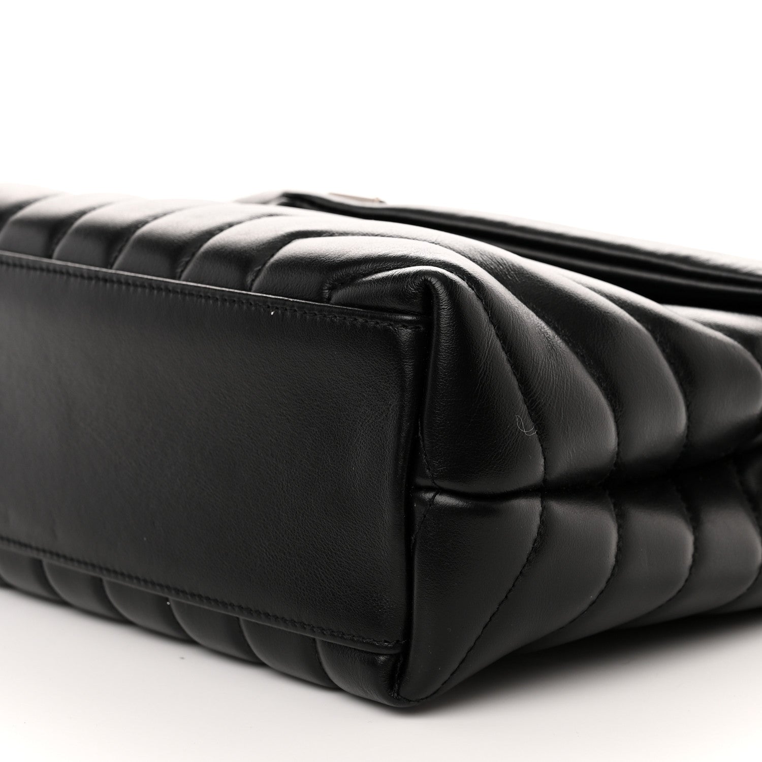 Saint Laurent Calfskin Y Quilted Monogram Small Loulou Chain Satchel Black 10 of 11